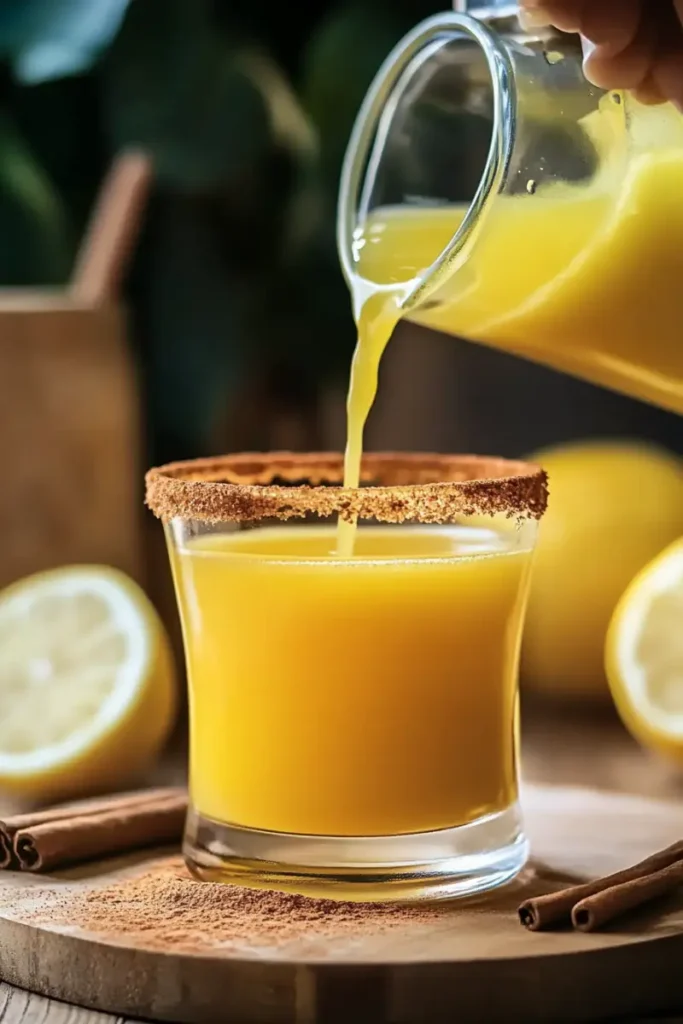 Anti-inflammatory turmeric tea with cinnamon and citrus