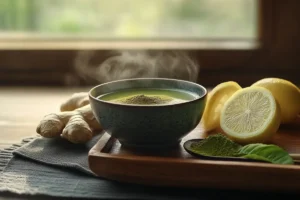 Matcha powder with lemon and ginger for Japanese Mounjaro Recipe