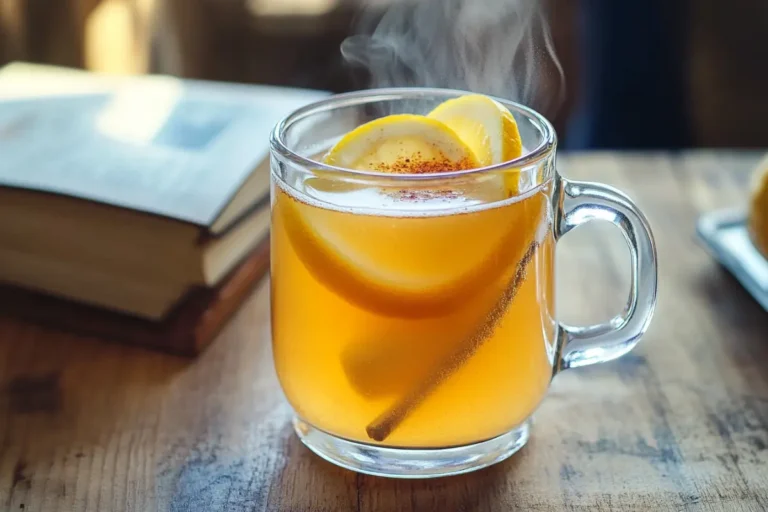 Apple Cider Vinegar Detox Drink with cinnamon stick and lemon slices
