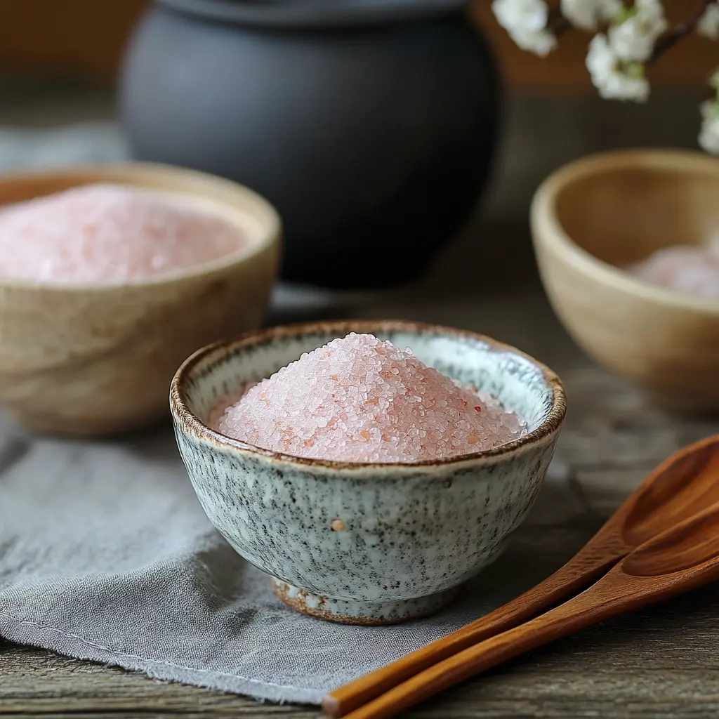 japanese pink salt recipe with matcha, ginger, and lemon served in a minimalist detox drink style