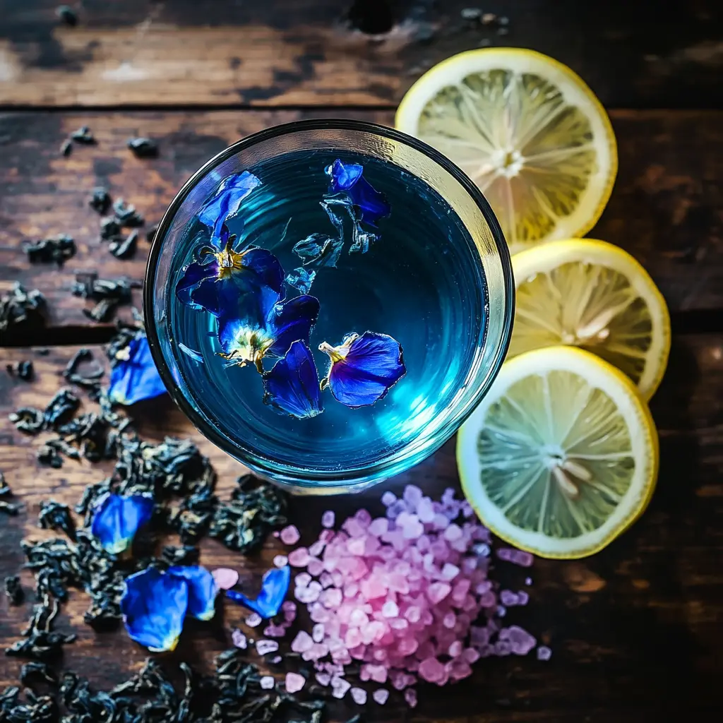 what are the ingredients in Brazilian Mounjaro shown in a flat lay with tea, salt, and lemon