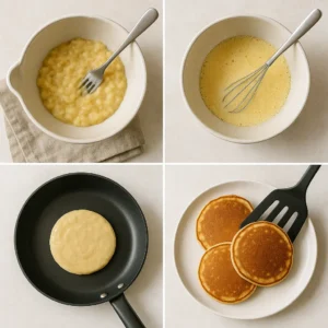 step-by-step banana protein pancake preparation