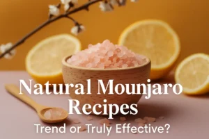 Natural Mounjaro Recipe trend with pink salt and lemon background
