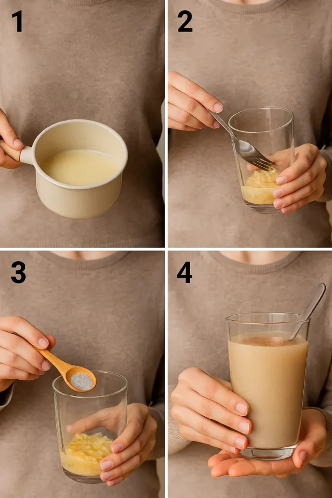 Salt Trick for Men in Bed Recipe step-by-step with banana and milk