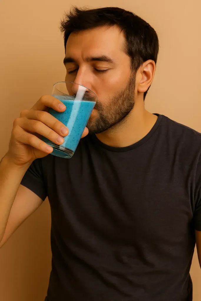Man drinking Salt Trick for Men in Bed Recipe detox juice