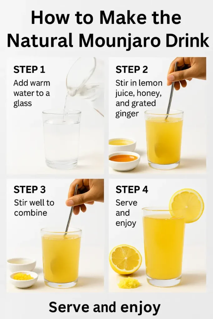 Step-by-step instructions for making the natural mounjaro drink at home