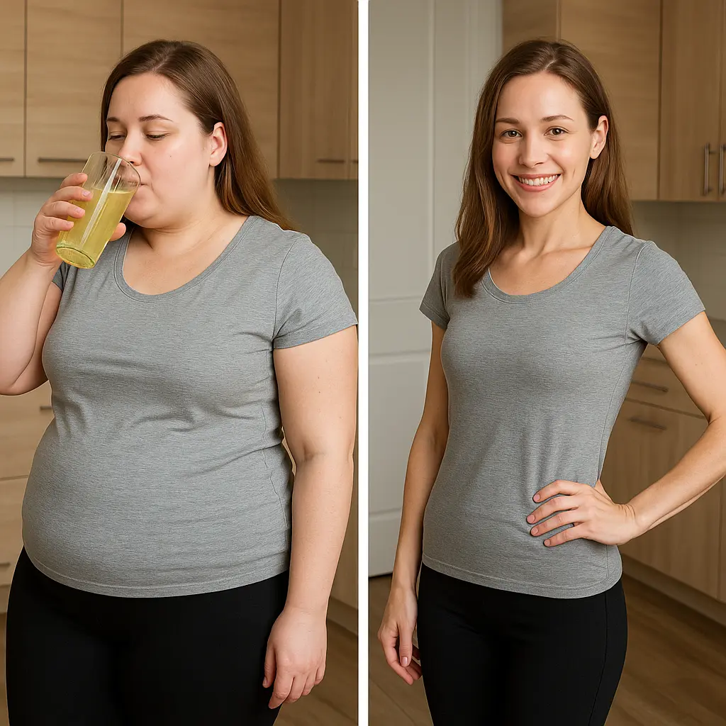 Brazilian Apple Cider Vinegar Secrets before and after weight loss woman