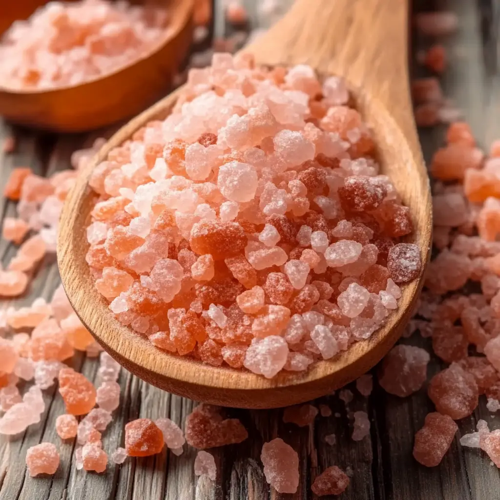 Pink Salt Weight Loss Recipe pink salt flakes in bowl and spoon