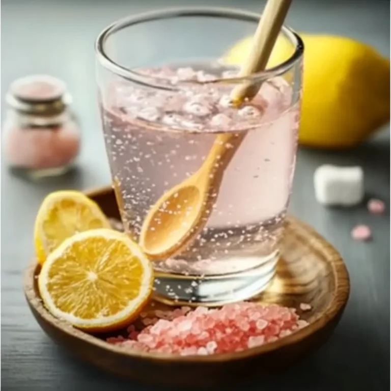 Pink Salt Weight Loss Recipe ceramic bowl with pink salt, mint, and lemon