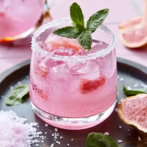 Pink Salt Diet Recipe detox jar with mint and lemon