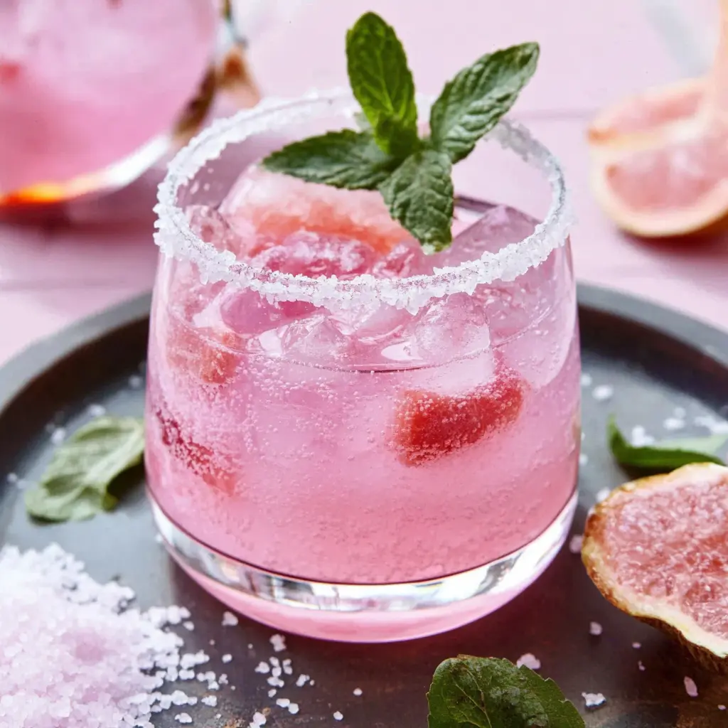 Pink Salt Diet Recipe detox jar with mint and lemon
