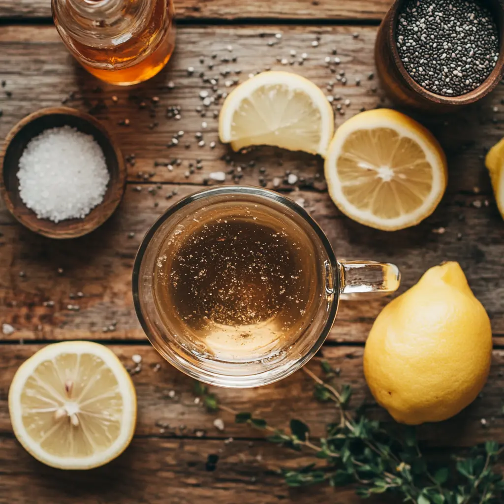 Natural Zepbound Recipe in Glass Mug with Fresh Ingredients