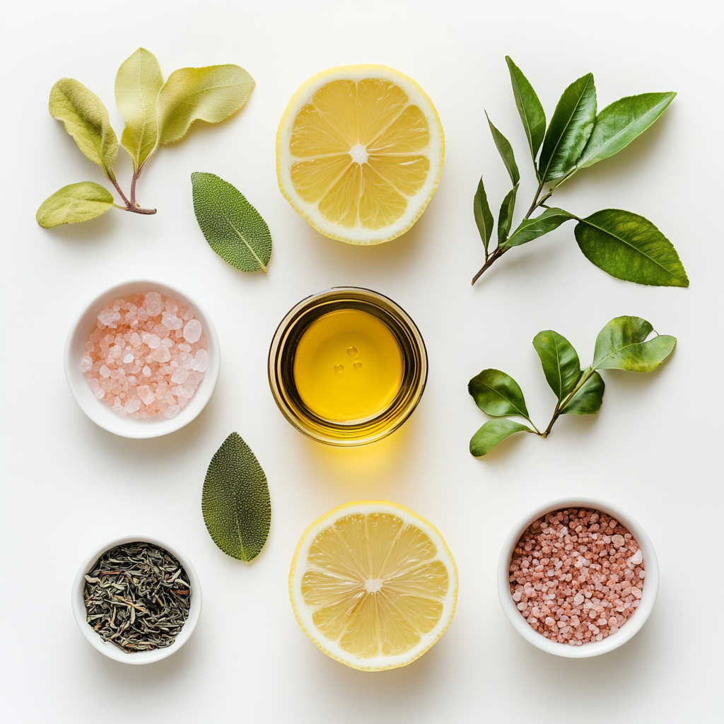 ingredients flat lay for brazilian mounjaro tea