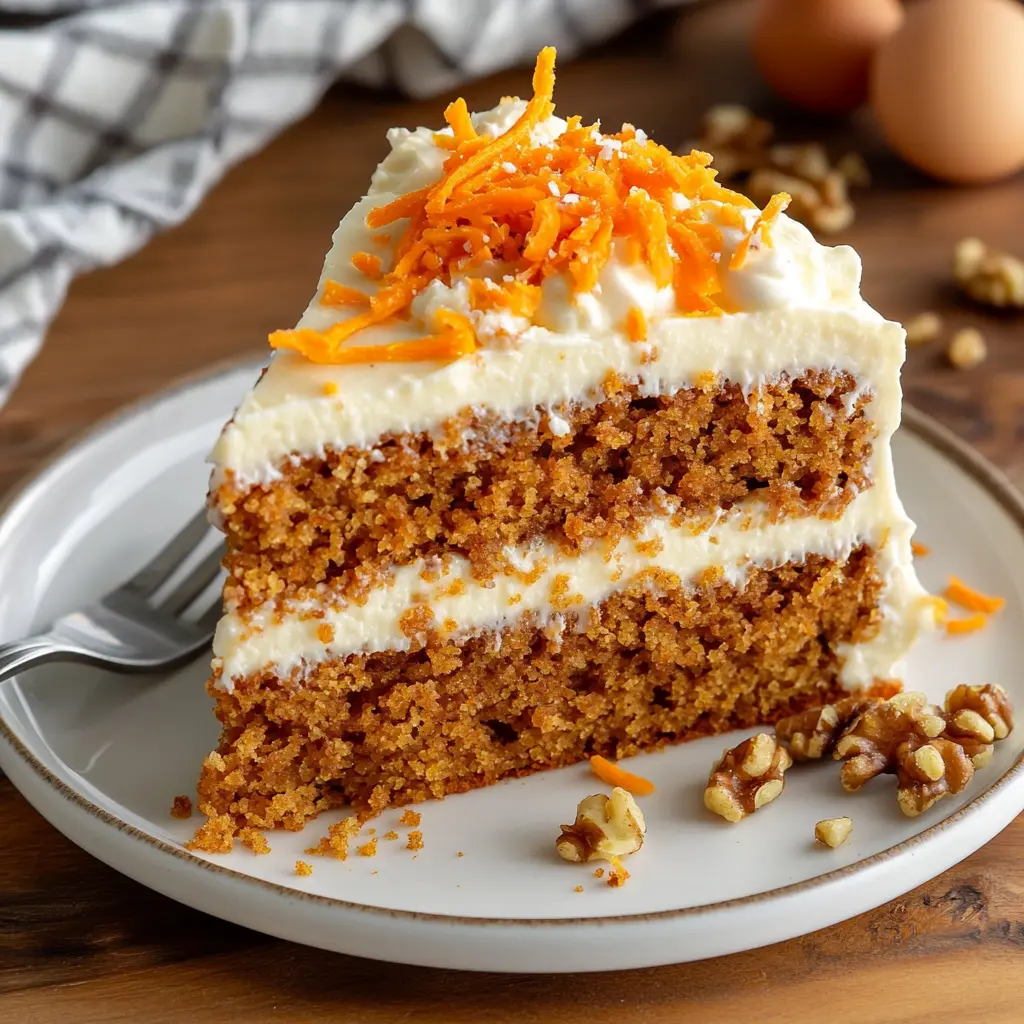 hello fresh carrot recipes cake slice with cream cheese frosting