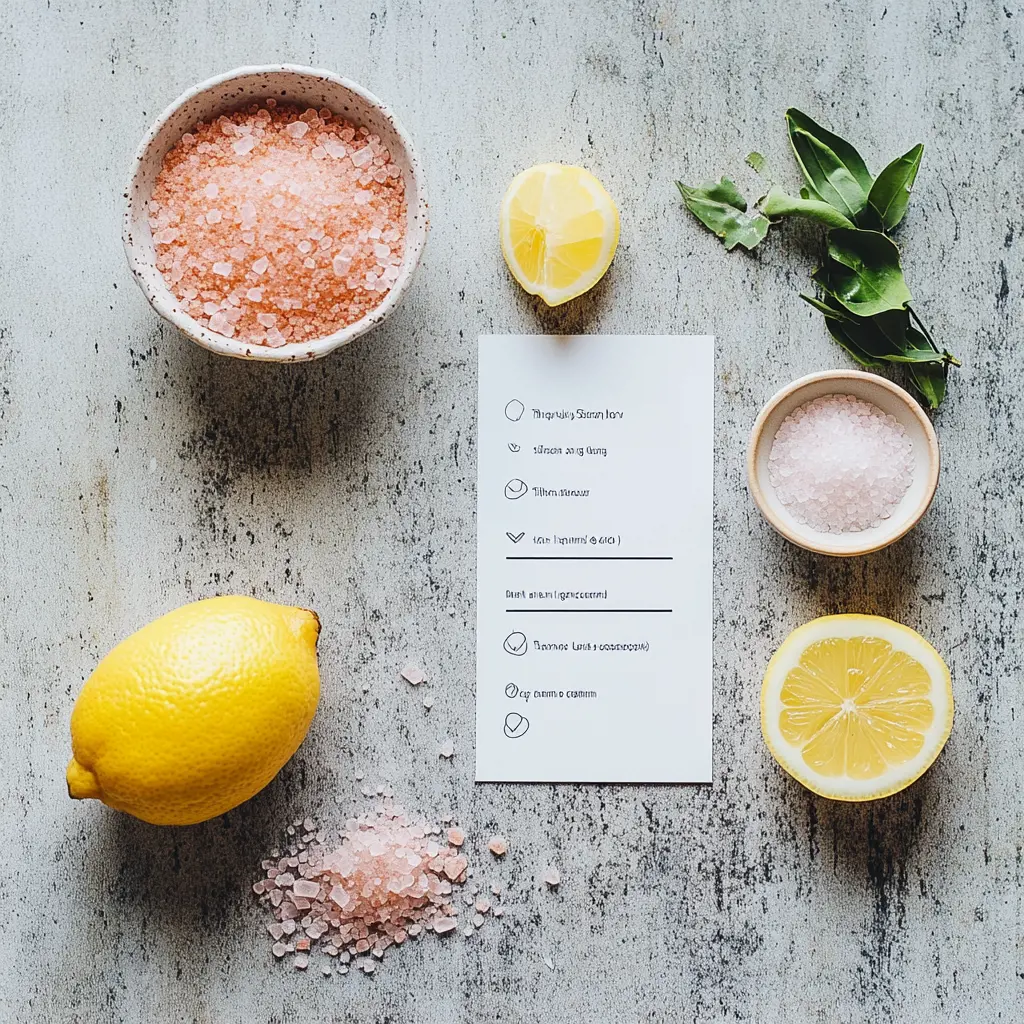 pink salt lemon water before bed on nightstand