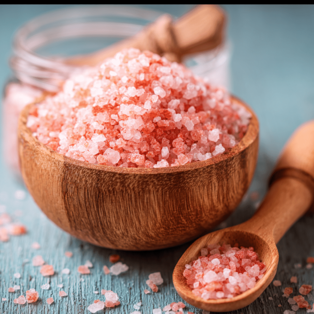pink salt recipe for weight loss with wooden spoon