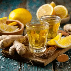 Ginger lemon shots benefits for weight loss with turmeric and cinnamon