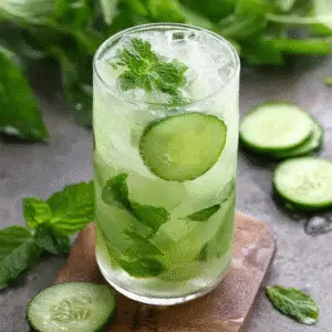 Cucumber Mint Cooler Recipe ingredients laid out